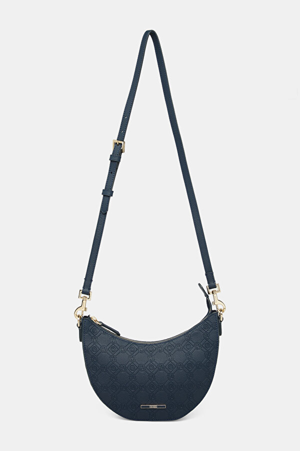NAVY BLUE MONOGRAM LEATHER BAG 2