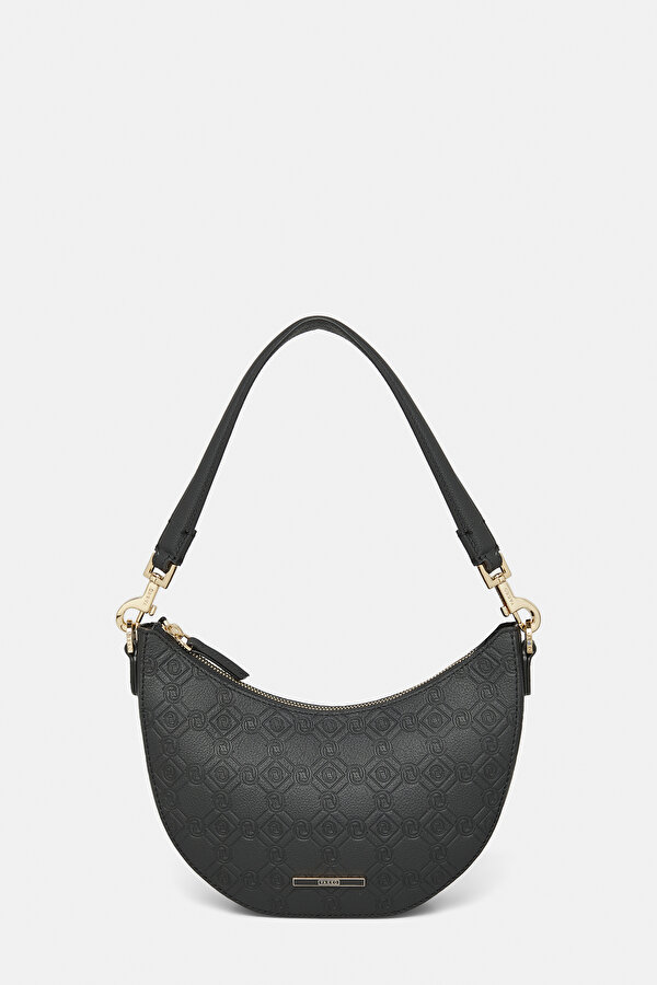BLACK MONOGRAM LEATHER BAG