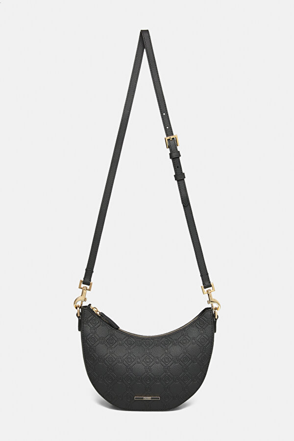 BLACK MONOGRAM LEATHER BAG 2