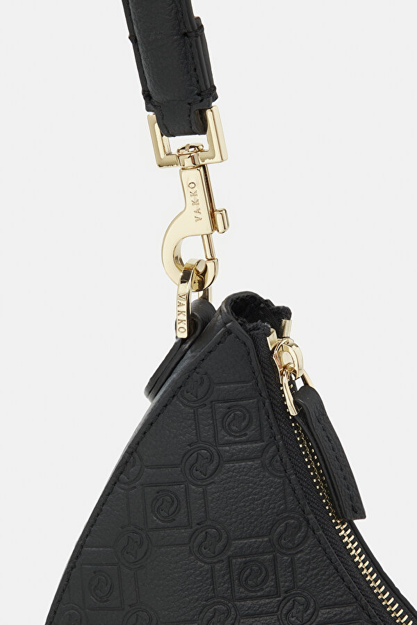BLACK MONOGRAM LEATHER BAG 6