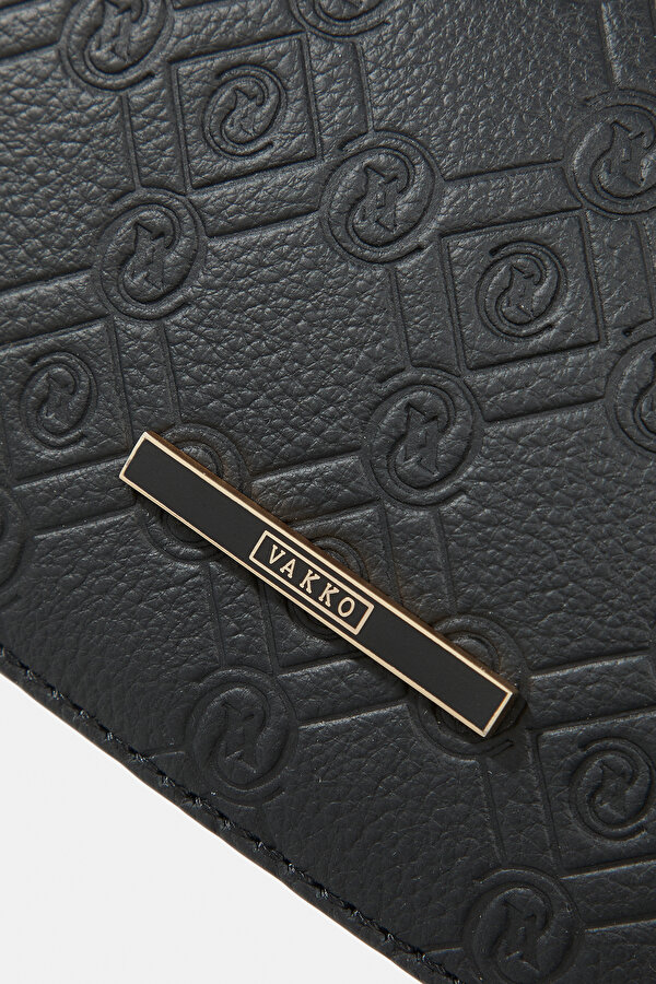 BLACK MONOGRAM LEATHER BAG 7