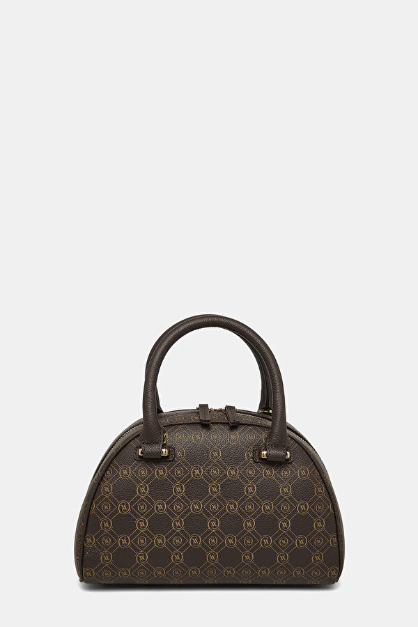 BEIGE MONOGRAM LEATHER BAG