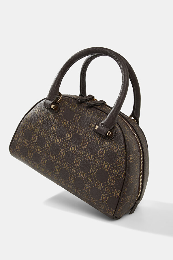 BEIGE MONOGRAM LEATHER BAG 6