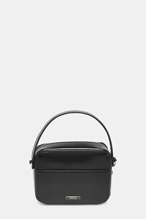 BLACK MONOGRAM LEATHER BAG
