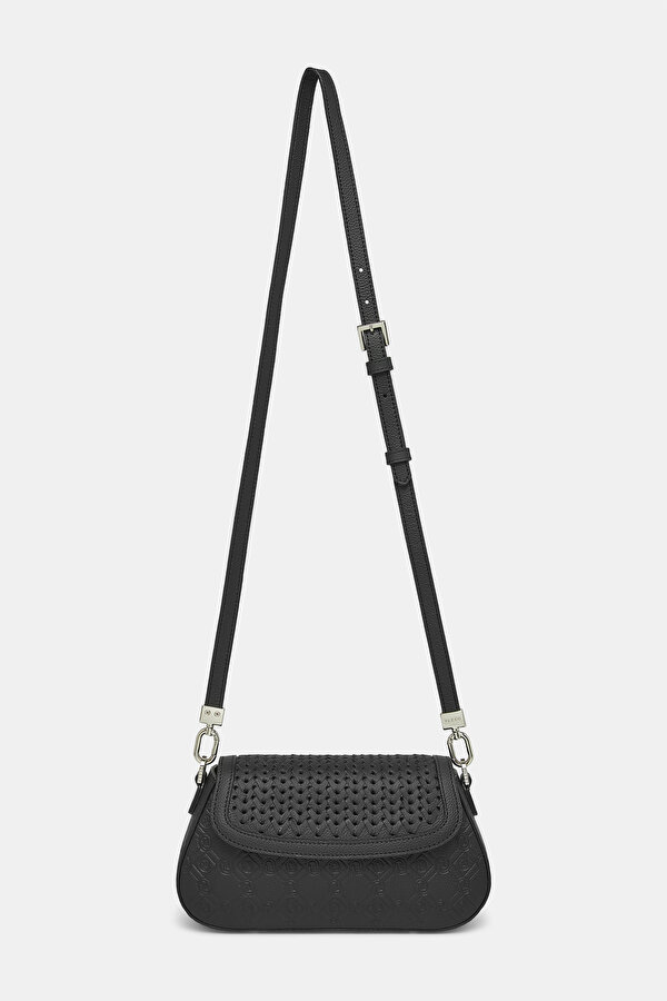 BLACK MONOGRAM LEATHER BAG 2