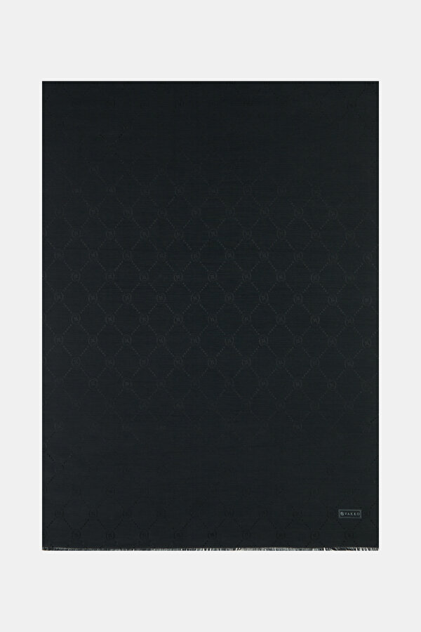 BLACK COTTON/SILK SHAWL