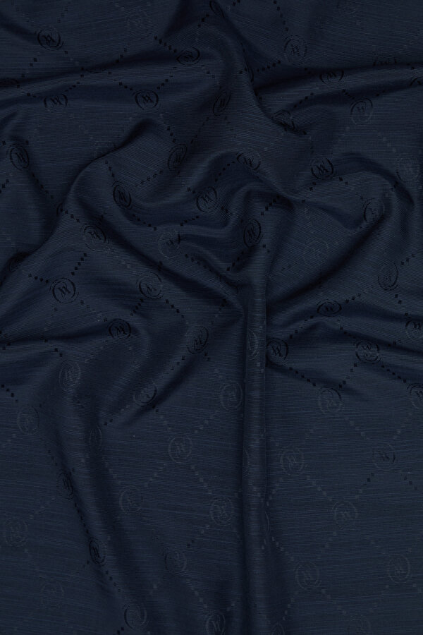 NAVY BLUE COTTON/SILK SHAWL 2