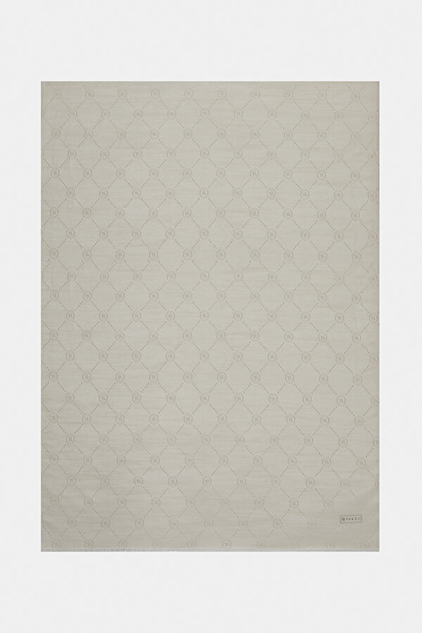 LIGHT GREY COTTON/SILK SHAWL