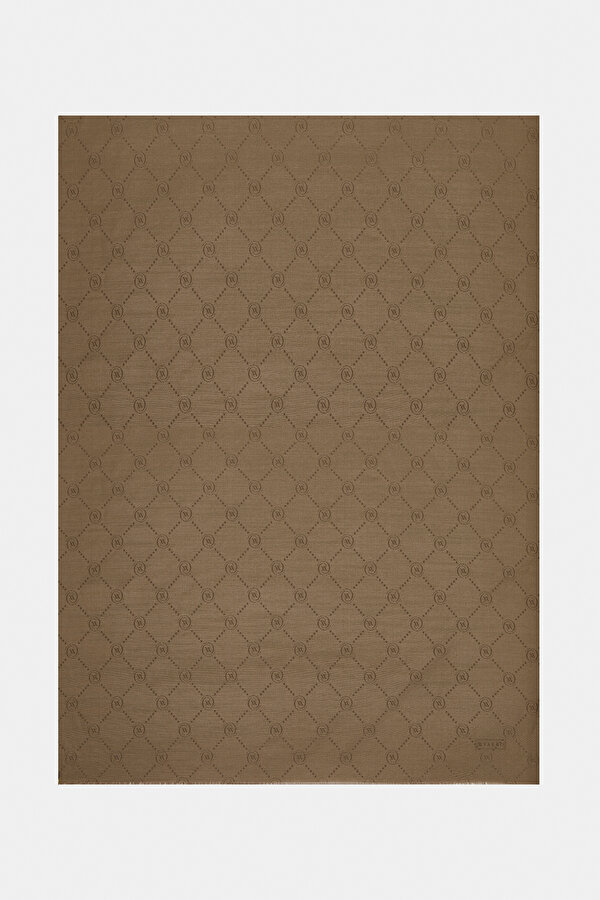 BROWN COTTON/SILK SHAWL