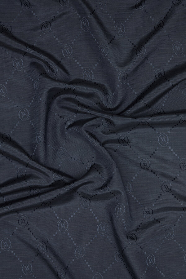 DARK NAVY BLUE COTTON/SILK SHAWL 2
