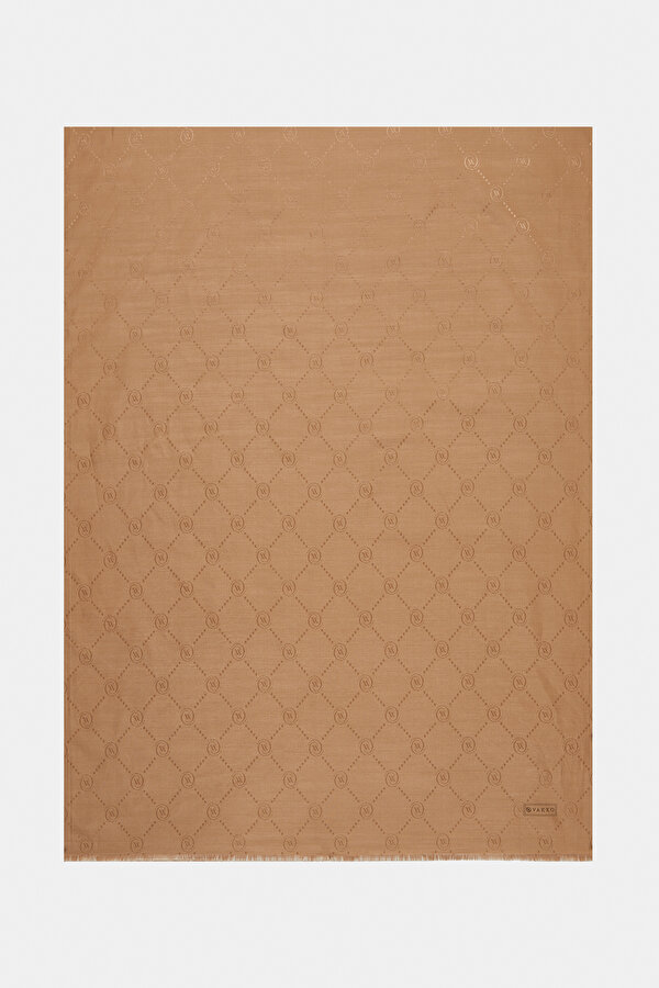 LIGHT BROWN COTTON/SILK SHAWL