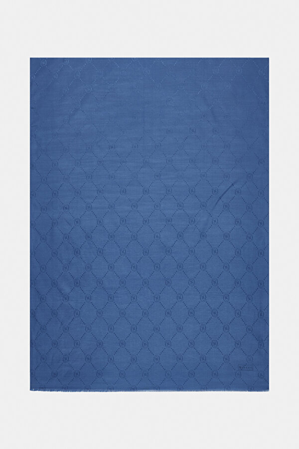 BLUE COTTON/SILK SHAWL