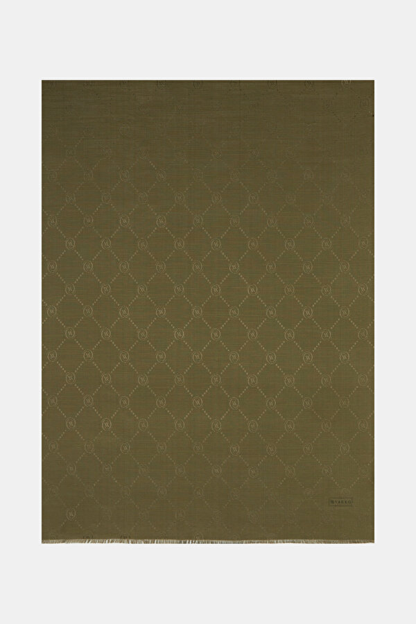 KHAKI COTTON/SILK SHAWL