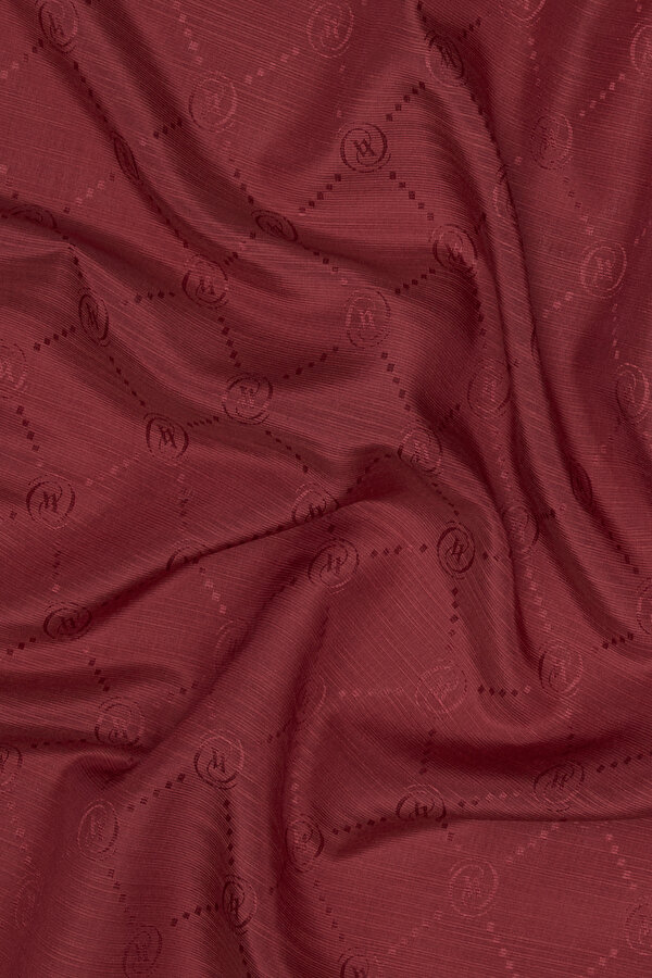 MAROON COTTON/SILK SHAWL 2