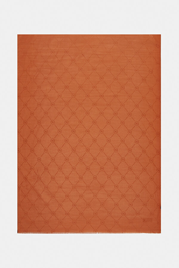 LIGHT ORANGE COTTON/SILK SHAWL