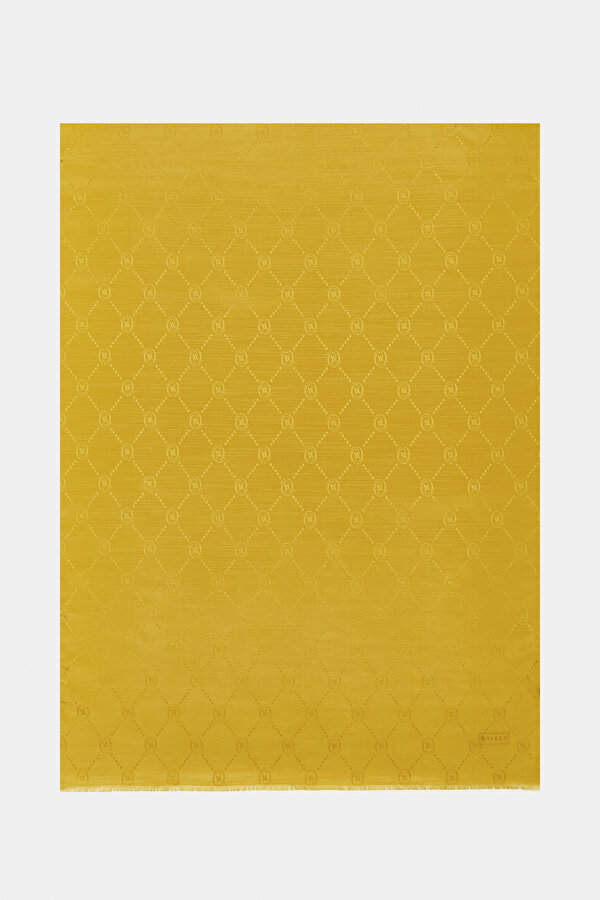 DARK YELLOW COTTON/SILK SHAWL