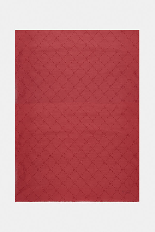 DARK RED COTTON/SILK SHAWL