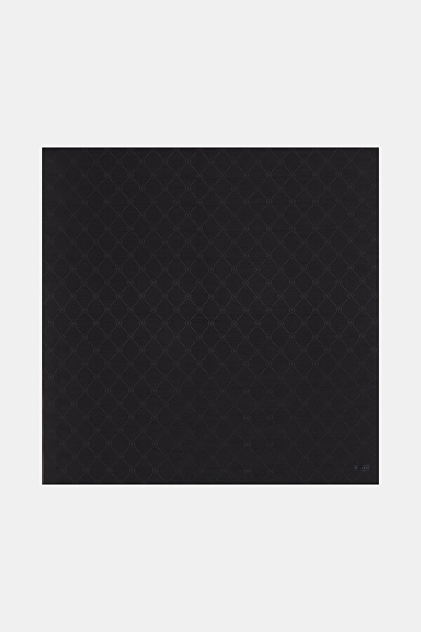 BLACK COTTON/SILK SCARF