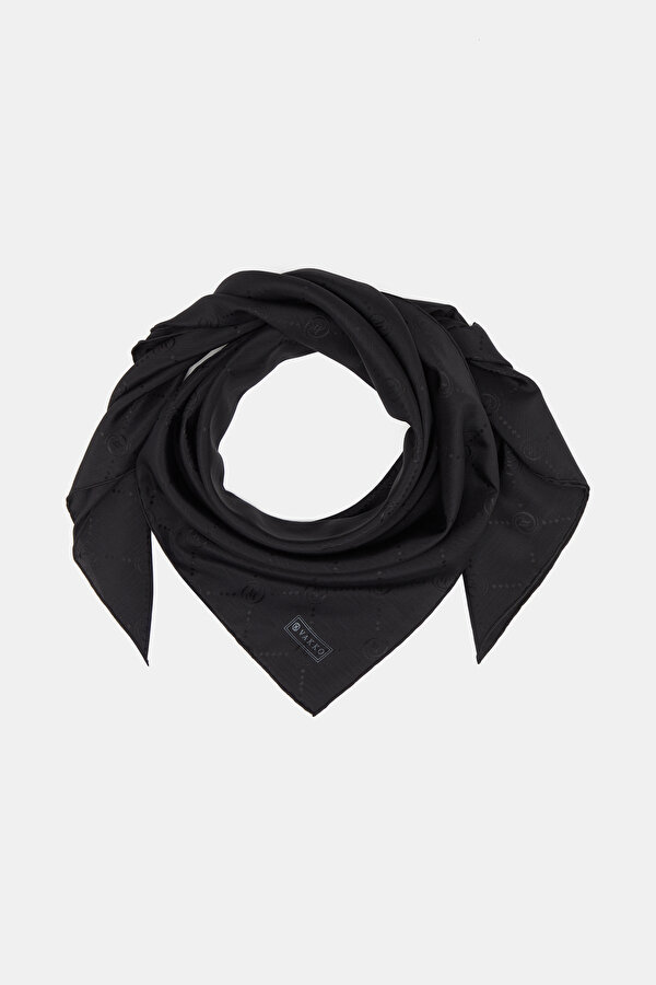 BLACK COTTON/SILK SCARF 2