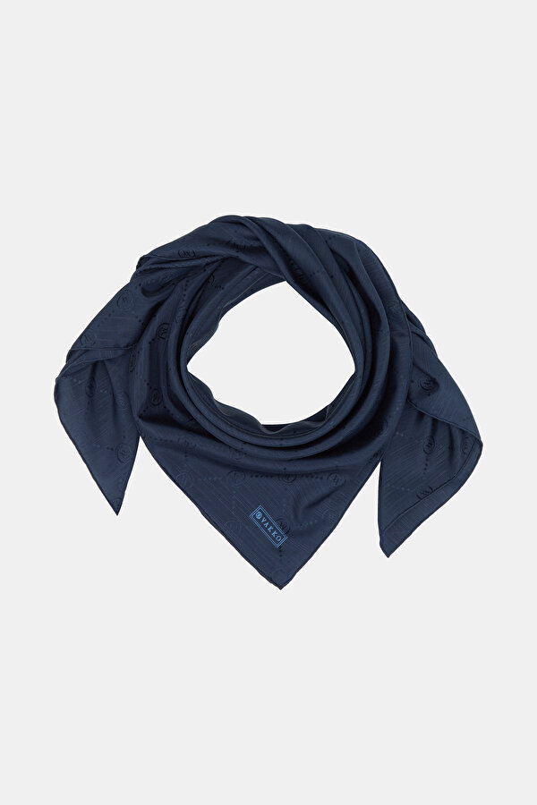 NAVY BLUE COTTON/SILK SCARF 2