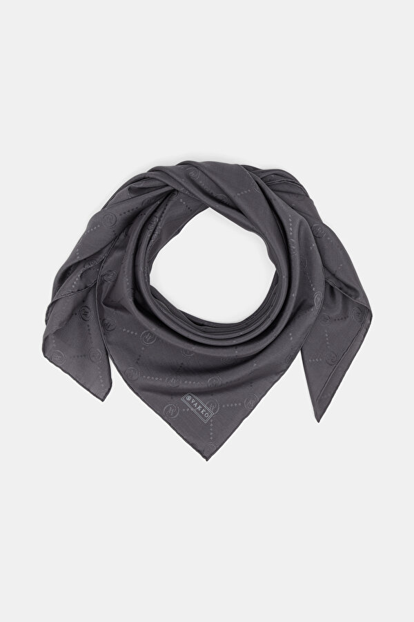 ANTHRACITE COTTON/SILK SCARF 2