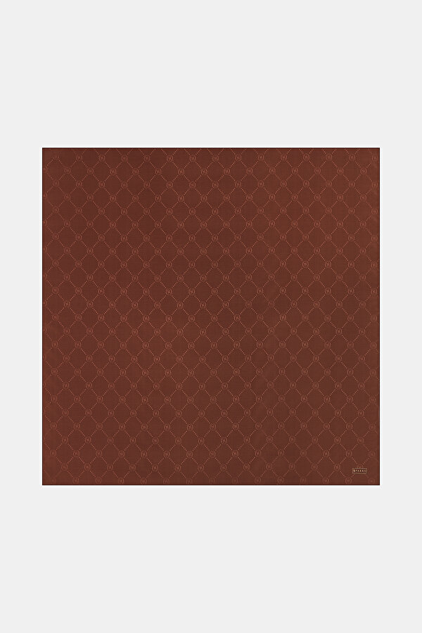 RED BROWN COTTON/SILK SCARF
