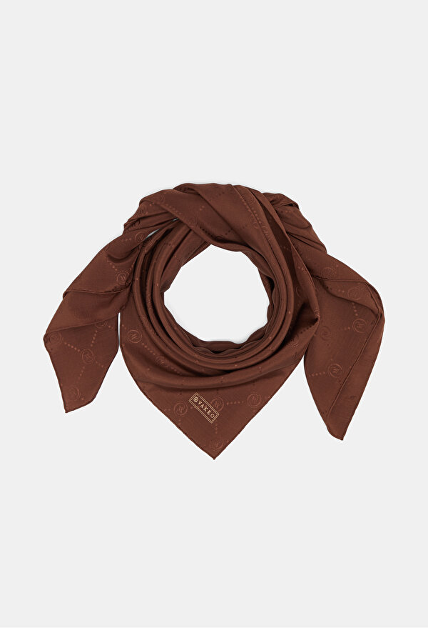 RED BROWN COTTON/SILK SCARF 2