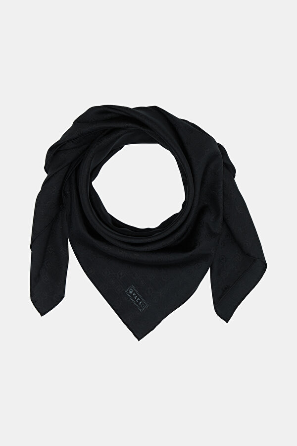BLACK COTTON/SILK SCARF 2