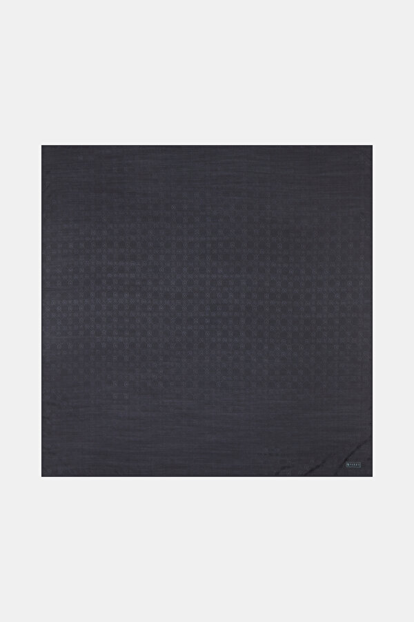 ANTHRACITE COTTON/SILK SCARF