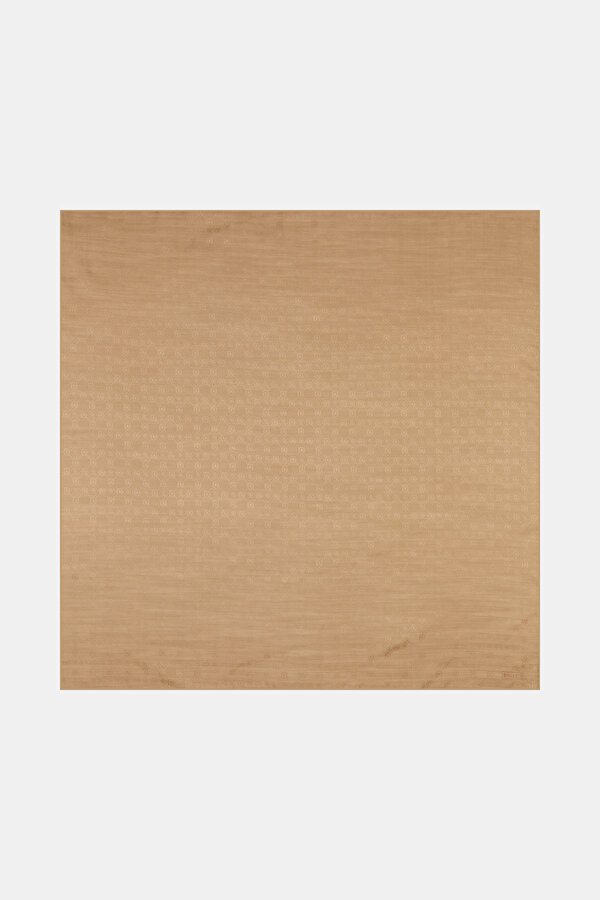 BROWN COTTON/SILK SCARF