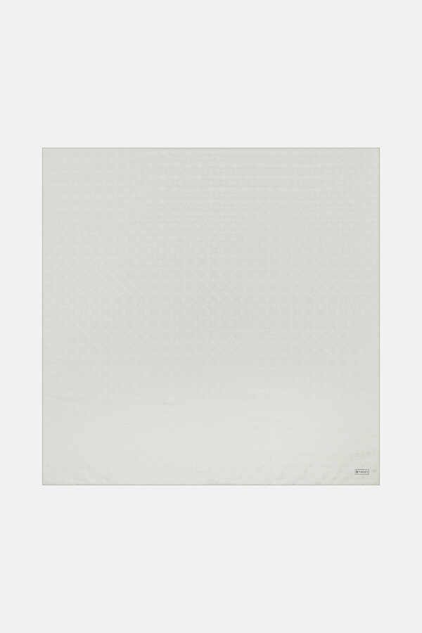 WHITE COTTON/SILK SCARF
