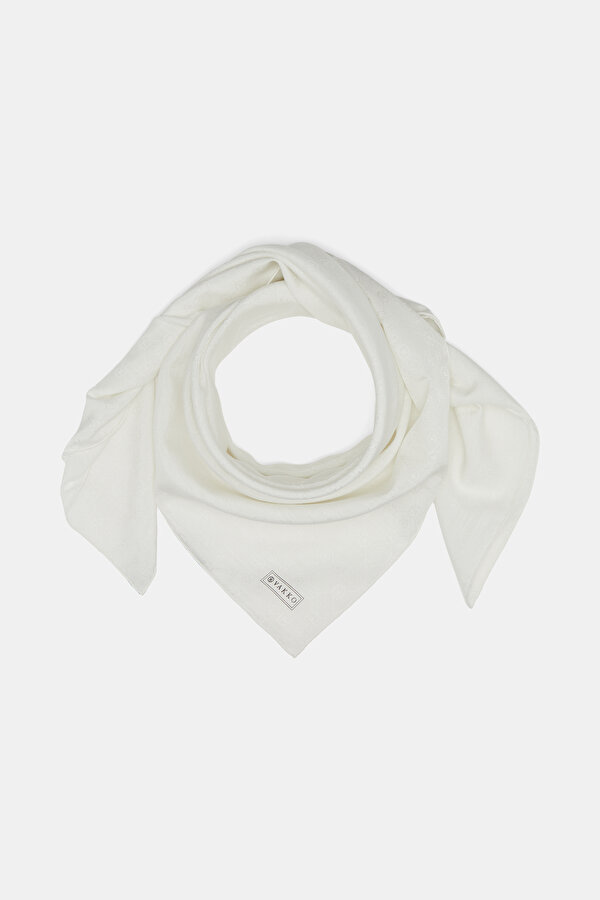 WHITE COTTON/SILK SCARF 2