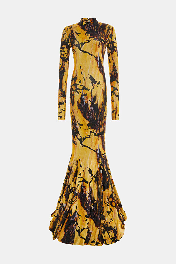 BLACK DESIGN FILLED MAXI DRESS