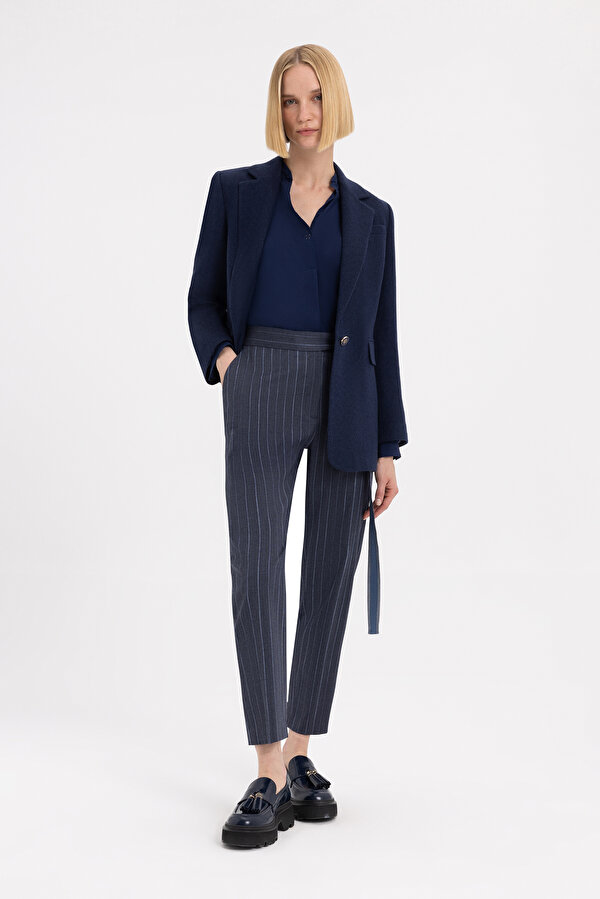 MULTICOLOR DESIGN FILLED SKINNY LEG TROUSERS