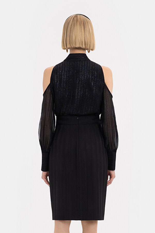 BLACK WOOL ABOVE THE KNEE SKIRT 7