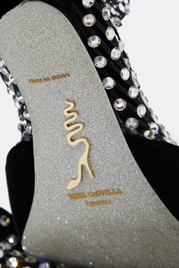 BLACK SATIN SHOES 6