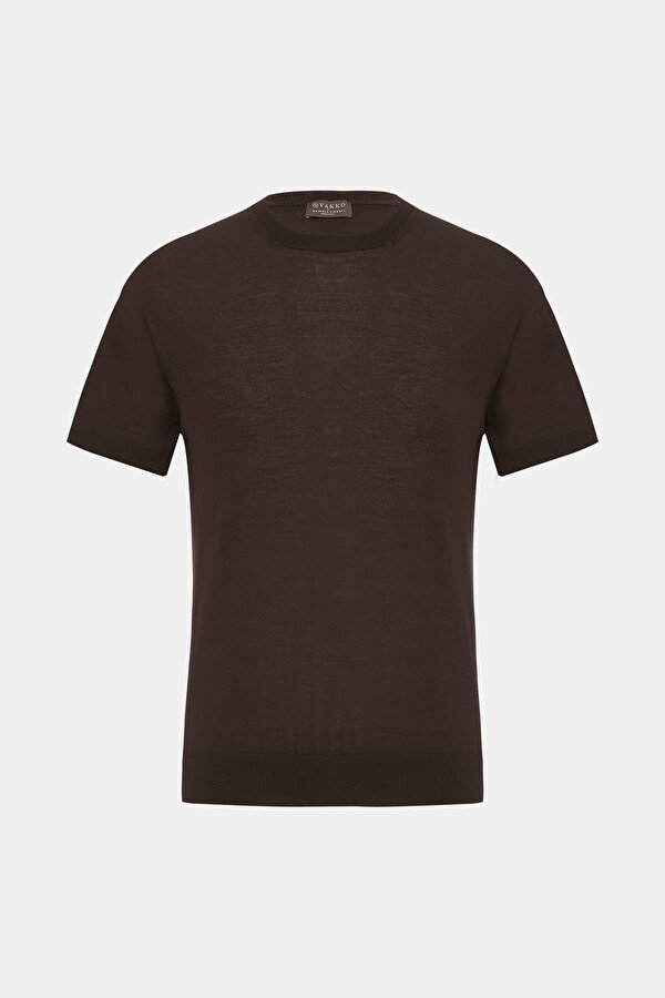 BROWN BASIC / ROUND NECKLINE TRICOT