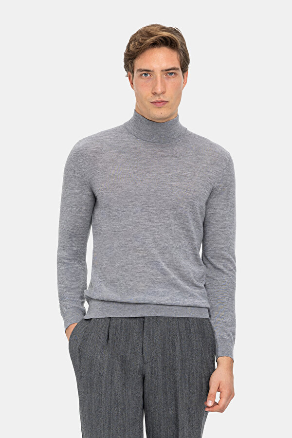 GRAY MELANGE 1/2 TURTLENECK TRICOT