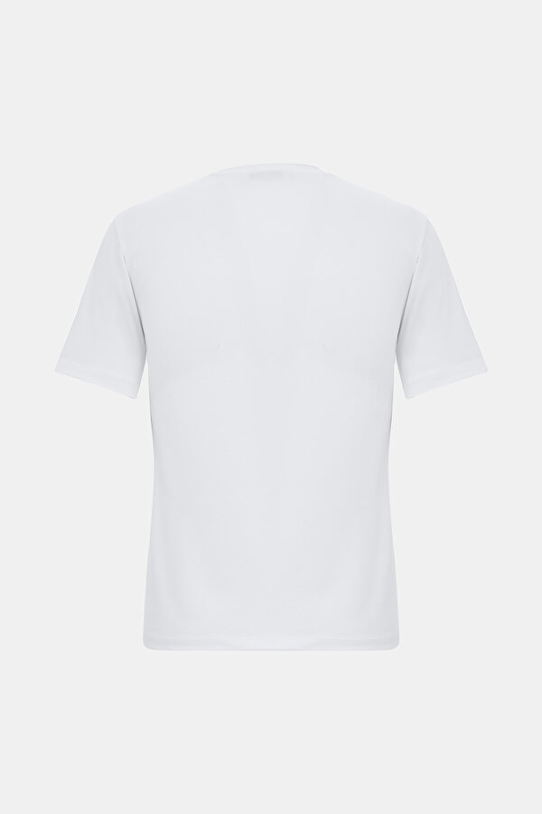 WHITE BASIC / ROUND NECKLINE SHORT SLEEVE TSHIRT 2