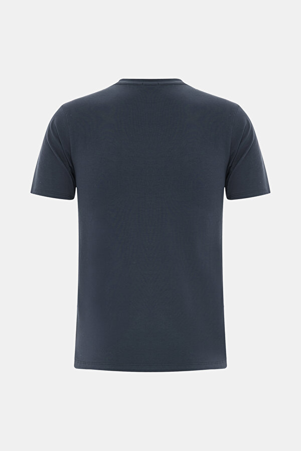 NAVY BLUE BASIC / ROUND NECKLINE SHORT SLEEVE TSHIRT 2