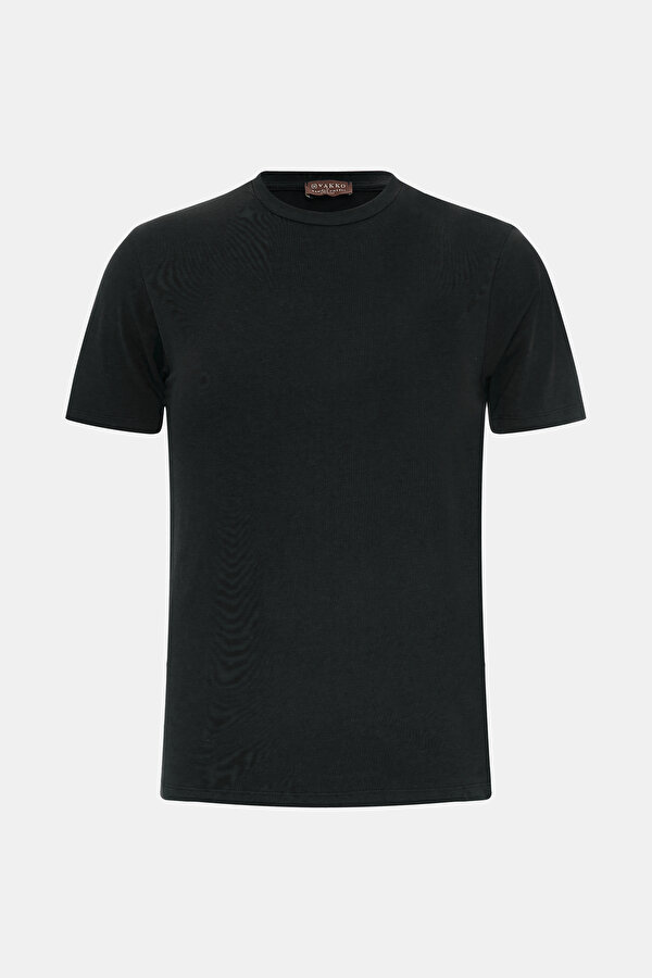 BLACK BASIC / ROUND NECKLINE SHORT SLEEVE TSHIRT