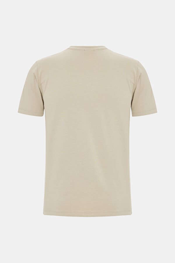 BEIGE BASIC / ROUND NECKLINE SHORT SLEEVE TSHIRT 2