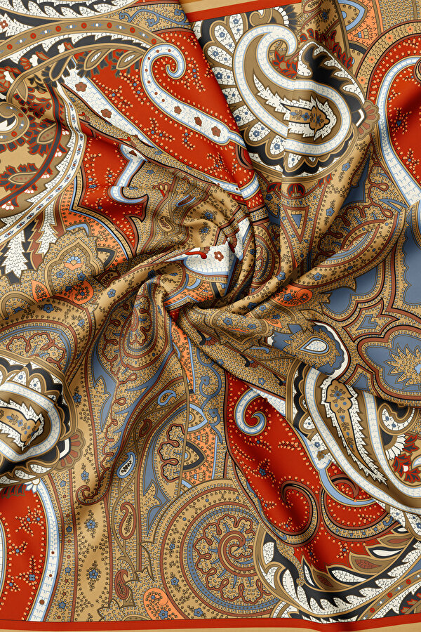 CAMEL ŞAL DESENLİ TWILL EŞARP 2