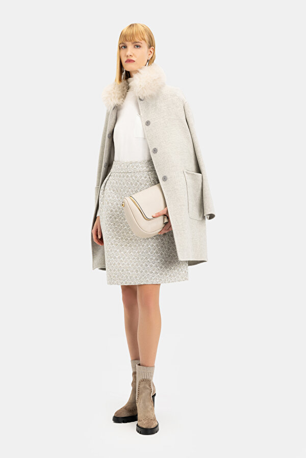 ECRU DESIGN FILLED SKIRT