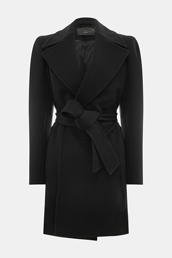 BLACK WOOL REEFER JACKET