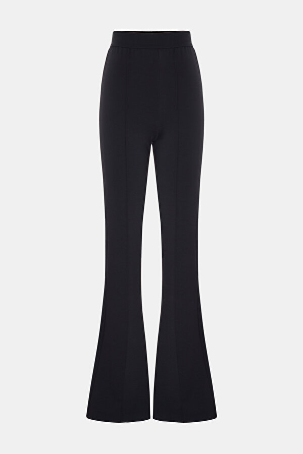 BLACK STRAİGHT CUT WOOL TROUSERS