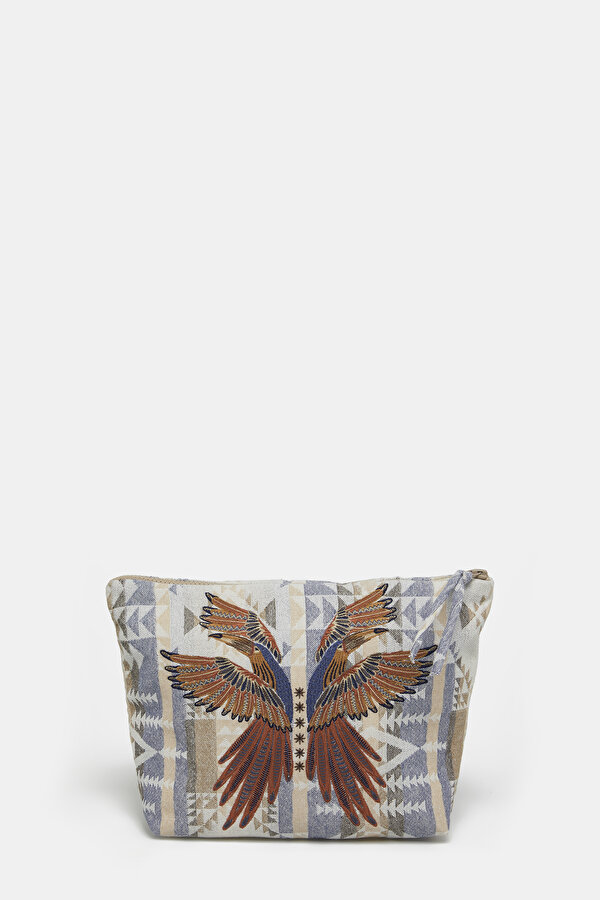 ECRU GEOMETRIC DESIGN BAG