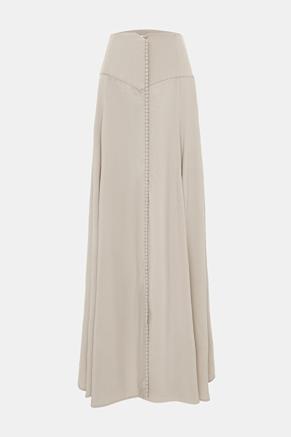CREAM VİSCOSE SKIRT