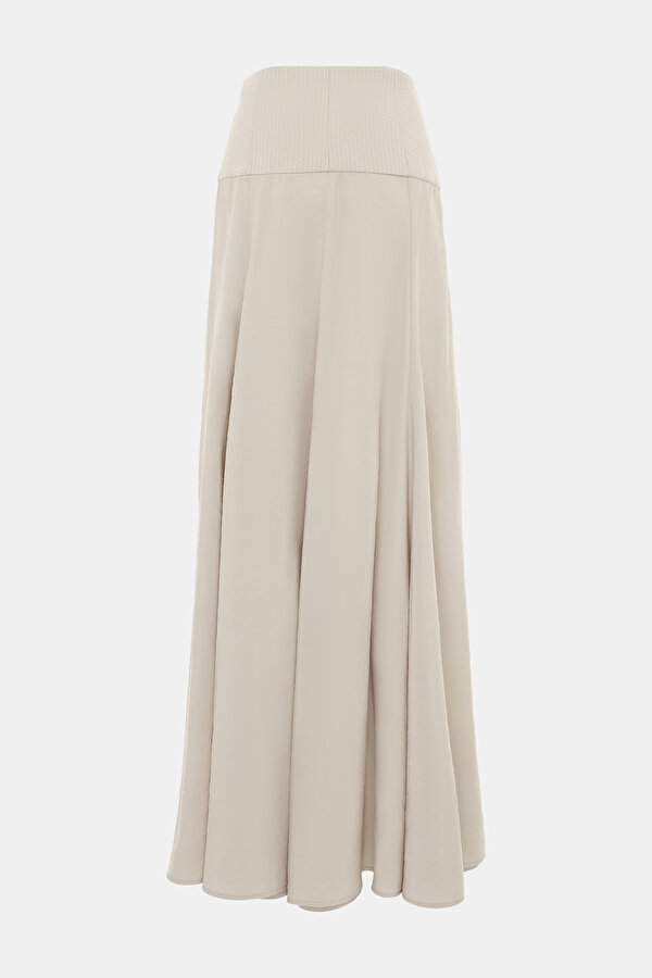 CREAM VİSCOSE SKIRT 2