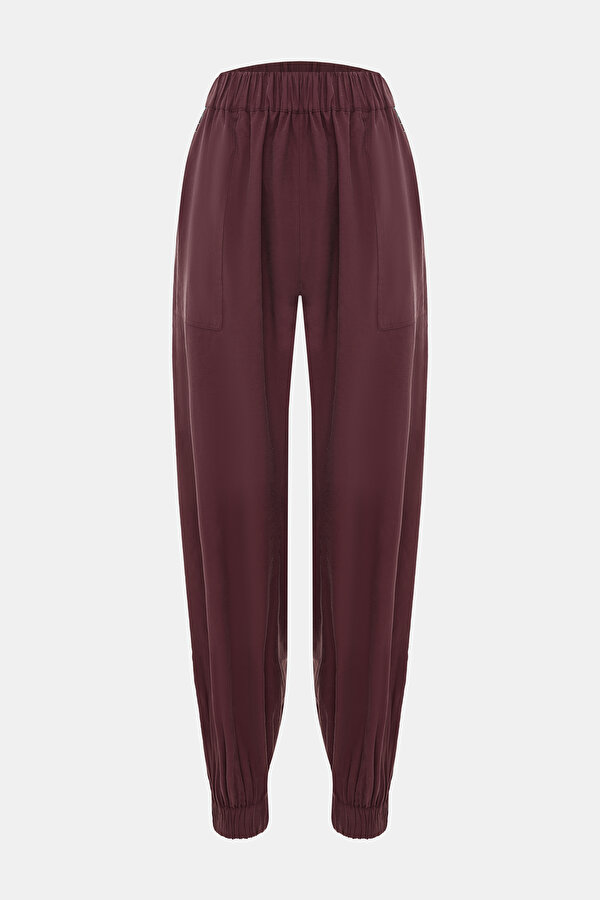 MAROON STRAIGHT CUT VİSCOSE TROUSERS